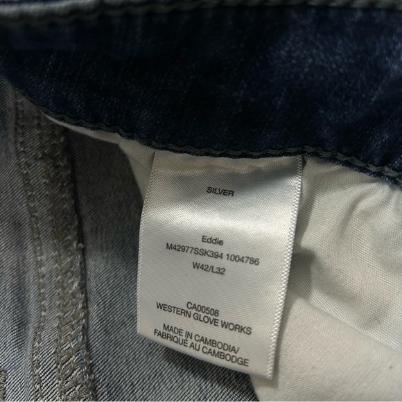 Silver Eddie Medium Wash Tapered Leg Jeans W42/L32 - Picture 5 of 12